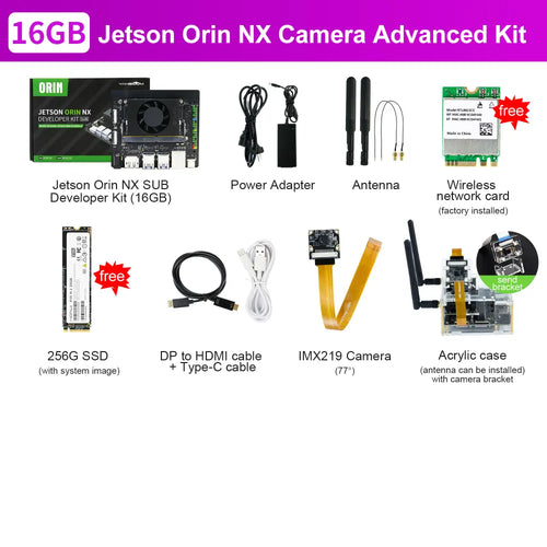 Jetson Orin NX SUB Development Kit with 16GB RAM Based On NVIDIA Core Module For ROS AI Deep Learning(16GB-Camera Advanced Kit)