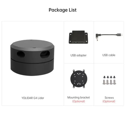 YDLIDAR G4 Lidar Triangulation, 36deg 16m Range for ROS1 &amp; ROS2