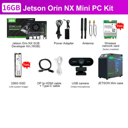 Yahboom Jetson Orin NX 16GB SUB Development Kit Based On NVIDIA Core Module For ROS AI Deep Learning(Orin NX 16GB-Mini PC Kit)