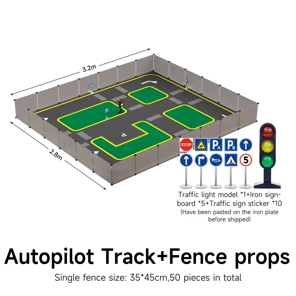 Yahboom Autopilot Track Map UV printing canvas (2.8m*3.2m)--Autopilot Track+Fence props