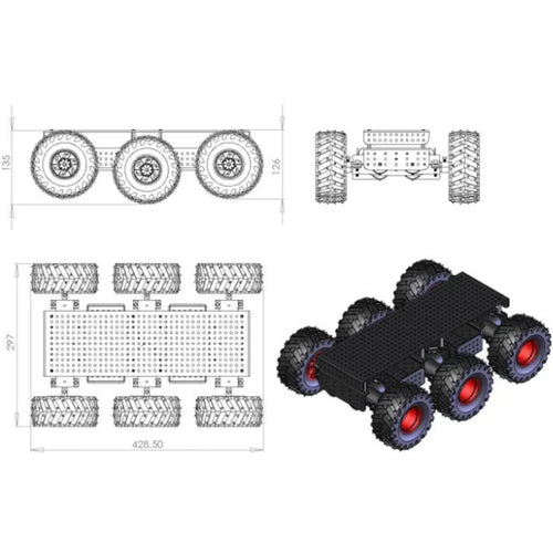 Dagu Wild Thumper 6WD All Terrain Chassis (Aluminum, 34:1)