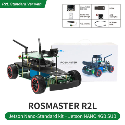 Yahboom AI ROS Robot Car kit Autopilot Training Ackerman Structure Python Programming(R2L Standard Ver With Jetson Nano 4GB SUB Board)