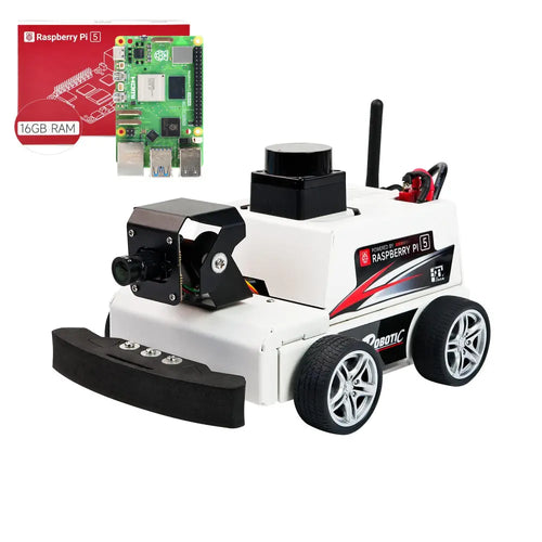 Yahboom Raspberry Pi 5 AI Visual ROS2 Robot Car Kit 2DOF Lidar Stem Education Project For Teen Engineers Students (With Raspberry Pi5-16GB)