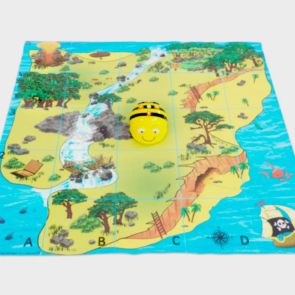 TTS Bee-Bot &amp; Blue-Bot Treasure Island Coding Mat - STEM Robot Floor Play mat for Kids Classroom &amp; Home Learning, Durable Vinyl Educational Programming Toy | 75 x 75 cm