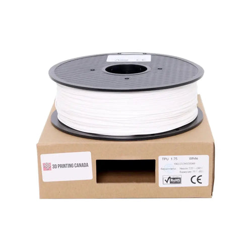 3D Printing Canada White - Standard TPU Filament - 1.75mm, 1kg