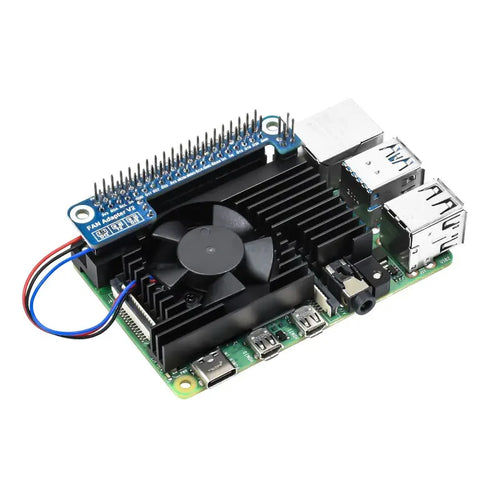 Waveshare Dedicated All-In-One Aluminum Alloy Cooling Fan for RPi 4B w/ Adapter V2