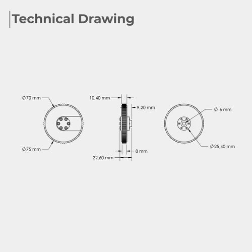 Flexible Wheel with D-Shaft Connection