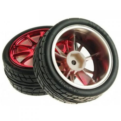 DFRobot 65mm Rubber Wheel Pair - Red