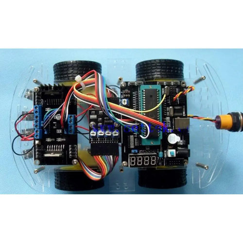 DIY Robot Car Smart Chassis Kit w/ Speed Encoder 4W 2-Layer for Arduino, RPi