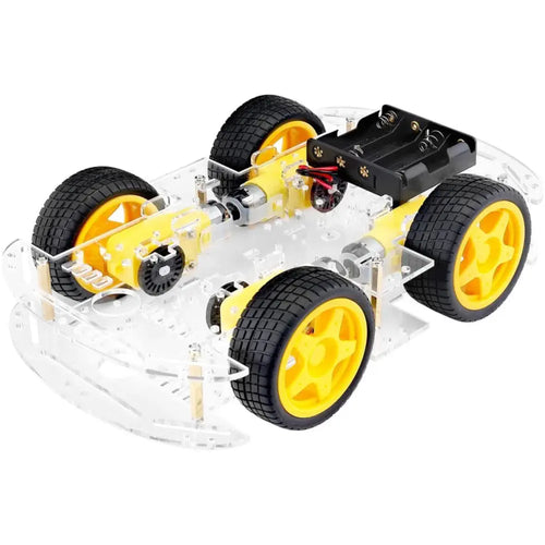 DIY Robot Car Smart Chassis Kit w/ Speed Encoder 4W 2-Layer for Arduino, RPi