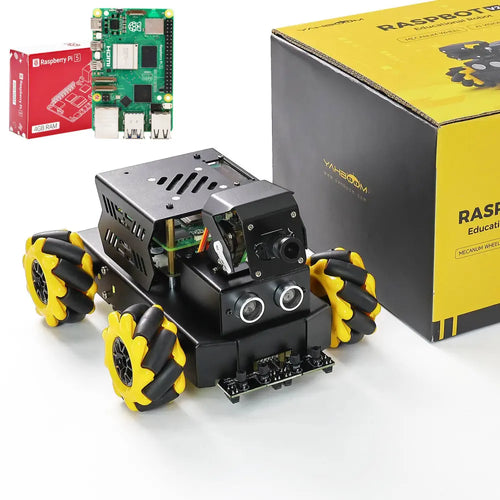 Yahboom AI Vision Robot Raspberry Pi 5 Car with 2DOF HD Camera Support Python Progamming Open Source DIY Robot Kit for 16+ Teens(With RPi 4G Board)