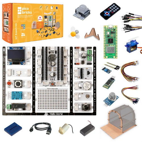 PicoBricks - Raspberry Pi Pico Starter Kit with 12 Sensors and Extensive Learning Guide, Raspberry Pi IoT To Expert