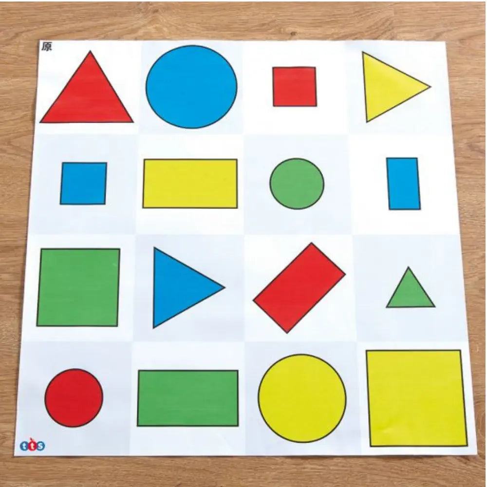 TTS Shapes Color &amp; Size Mat - Durable Floor Mat - Bee-Bot &amp; Blue-Bot Compatible Coding Robot Play - Educational Maths, Geometry, STEM Learning - Classroom Mat | 60x60 cm