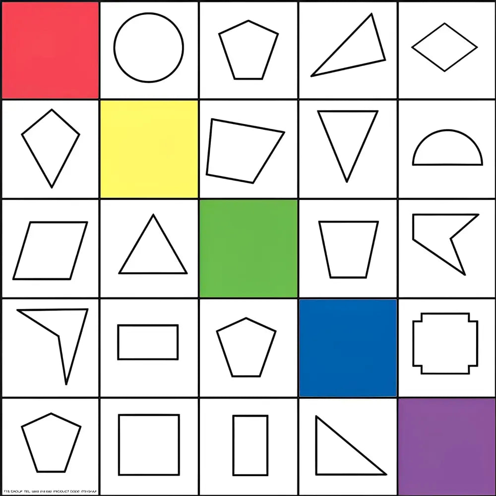 TTS Oti-Bot, Loti-Bot &amp; Pro-Bot Shapes Mat - Coding Activity Floor Mat, Geometry Shapes Learning, Durable Vinyl Design - STEM Programming &amp; Classroom Education | 125×125 cm