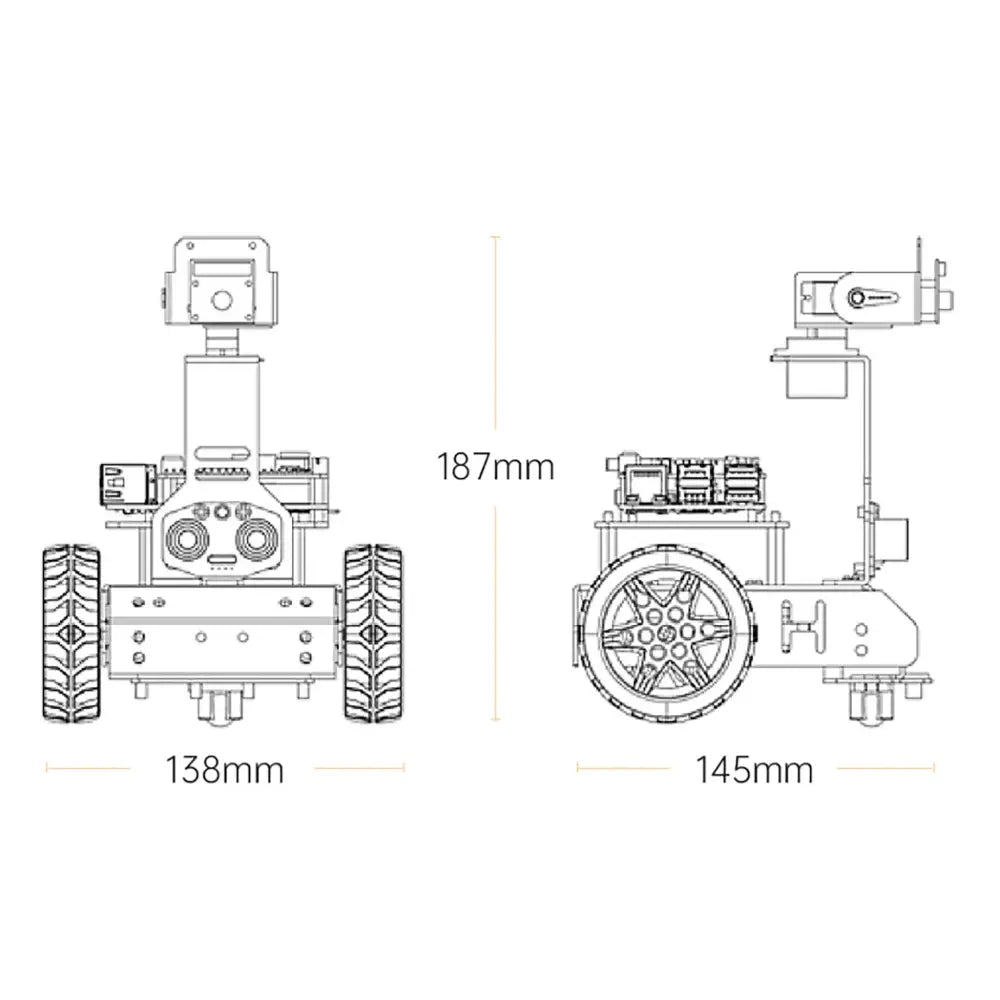 Hiwonder GoGoPi Raspberry Pi 4B 4GB Intelligent Vision Robot Car Python Program (Raspberry Pi 4B 4GB Included)