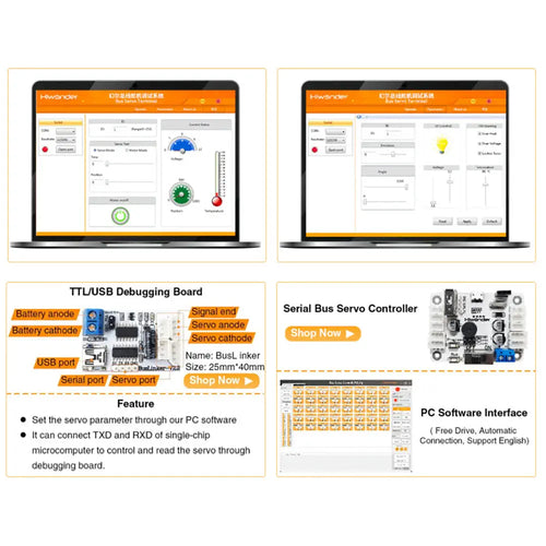 Hiwonder HTS 20H Serial Bus High Voltage Servo w/ 20KG Torque &amp; Data Feedback Function