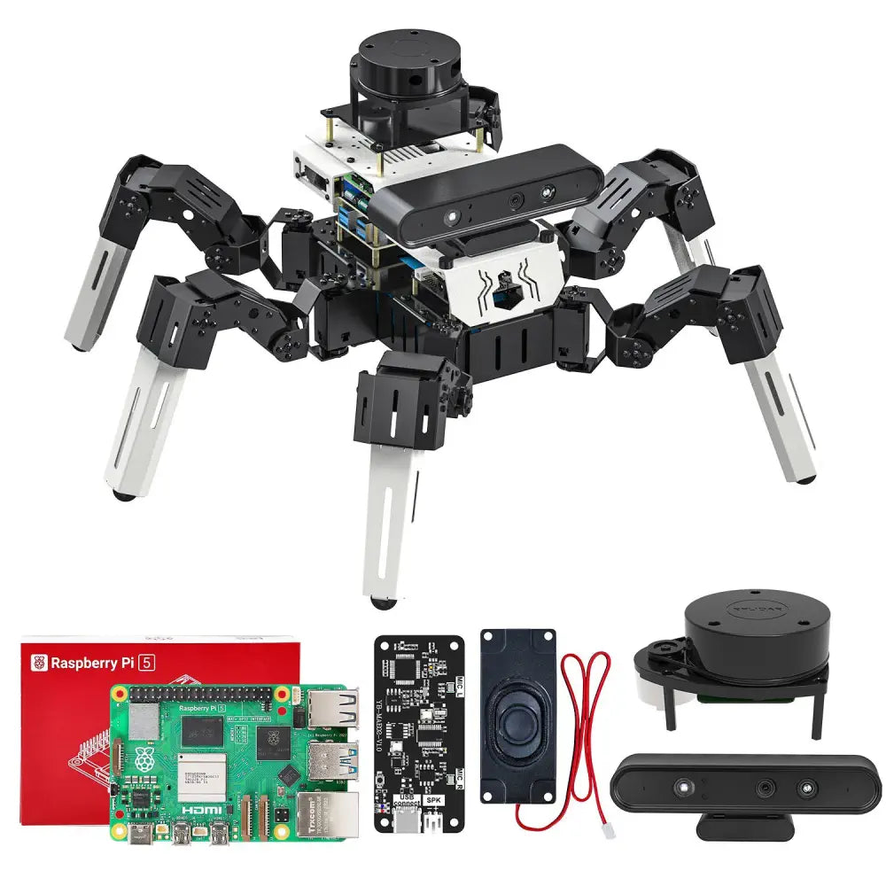 18DOF Muto RS AI Large Model Hexapod Robot ROS2 for Raspberry Pi 5--A1 Lidar Kit With Pi5 16GB