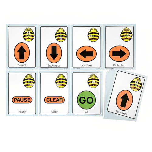 Bee Bot Coding Robot See &amp; Say Version with 3 Activity Mats, A5 Sequence Cards, White Clip On Shells Bundle | Educational STEM Programming Classroom Teaching Robotics