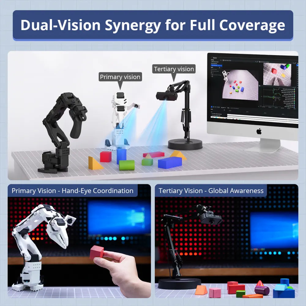 Hiwonder LeRobot SO-ARM101 Open-Source 6-Axis Robotic Arm with AI Vision &amp; AI Recognition for Embodied Intelligence Programming (Standard Kit/Assembled)