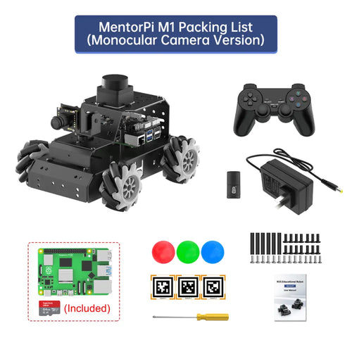 Hiwonder Raspberry Pi 5 Robot Car MentorPi M1 Mecanum-wheel Chassis ROS2 Support SLAM &amp; Autonomous Driving (Monocular Camera/with Raspberry Pi 5 4GB)