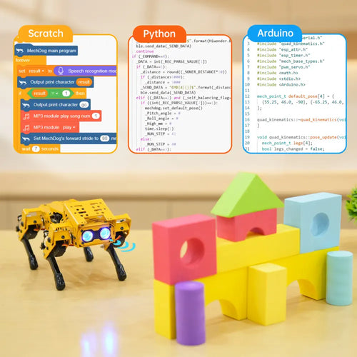 MechDog Hiwonder Open Source AI Robot Dog with ESP32 Controller, High-Speed Coreless Servos Support Scratch, Arduino, and Python - Ultimate Kit