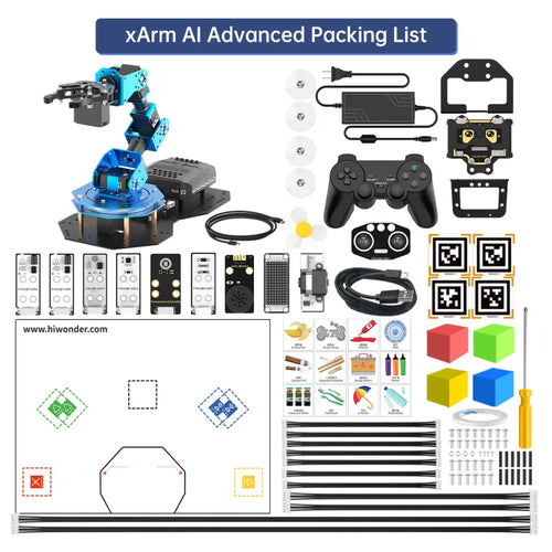 Hiwonder xArm AI Programmable Desktop Robot Arm with AI Vision &amp; Voice Interaction, Supports Arduino, Scratch &amp; Python, Sensor Expansion (Advanced Kit)