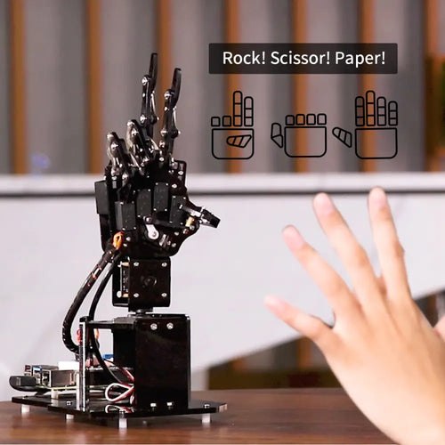 Hiwonder uHandPi Raspberry Pi Robotic Hand AI Vision Python Programming (Left Hand with Raspberry Pi 5 8GB)