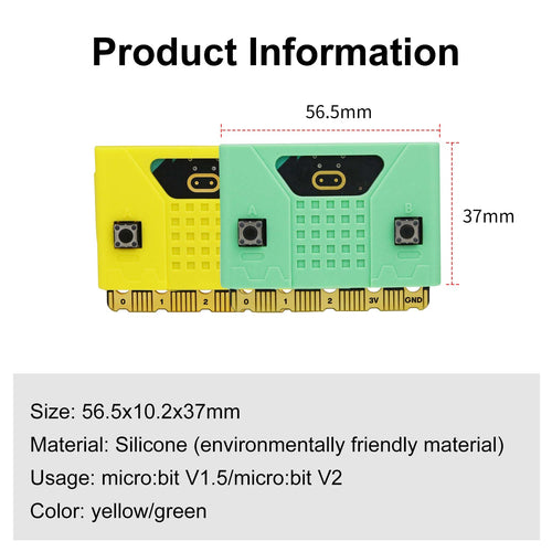 Micro:bit new silicone case(Yellow/Green Optional) for V2 board(10x)