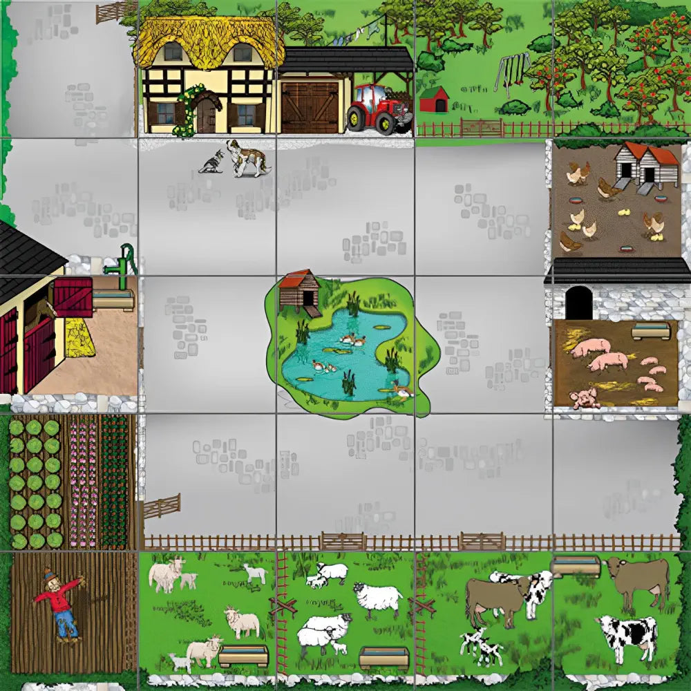 TTS Bee-Bot &amp; Blue-Bot Farmyard Coding Mat - Interactive STEM Robot Play mat for Programming Education, Literacy &amp; Science Learning - Floor Mat | 75 x 75 cm