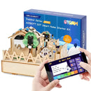 ACEBOTT QE001 ESP32 Smart Home IoT Starter Kit w/ Arduino/ACECode(Scratch) - Plus, STEM Educational Automation Coding Kit, DIY Wooden House Building Sensor Set for Kids 8+