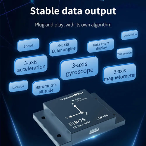 Yahboom IMU 10-Axis Inertial Navigation Sensor Module: Accelerometer, Gyroscope, Magnetometer, Barometer (EN Manual)