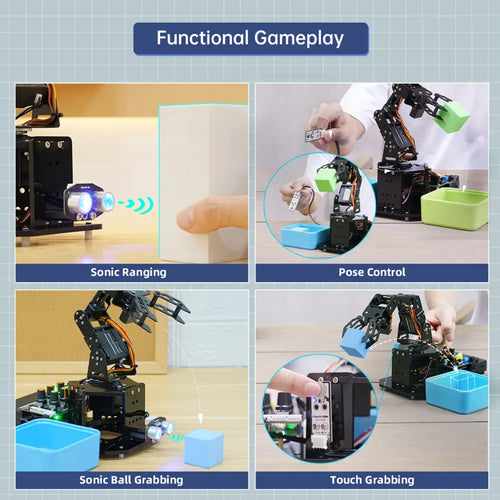 miniArm Open Source AI Robotic Arm Support Sensor Expansion, Arduino Programming (Standard Kit)