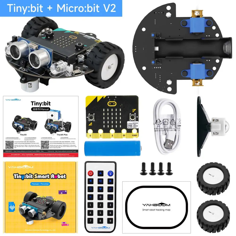 Yahboom Tiny:bit Smart Robot Car for STEM Coding Education, Powered By Micro:bit w/ Microbit Board