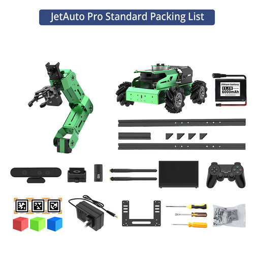 JetAuto Pro ROS Robot Car with Vision Robotic Arm Powered by Jetson Nano Support SLAM Mapping/ Navigation/ Python (Standard Kit/EA1 G4 Lidar）