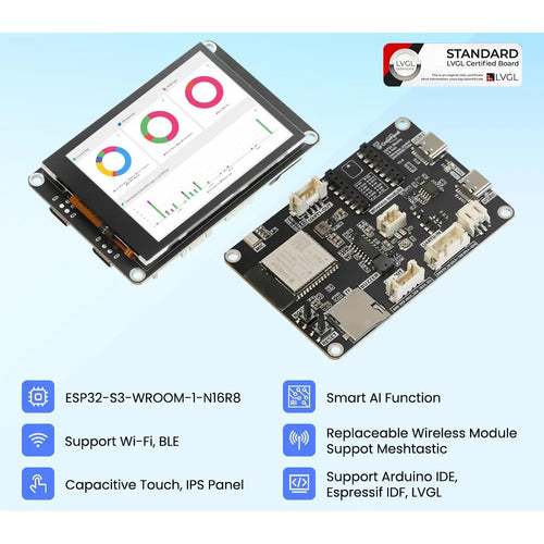 Elecrow CrowPanel Advance 2.8” HMI ESP32 AI Display 320x240 IPS Touchscreen w/o Acrylic Case
