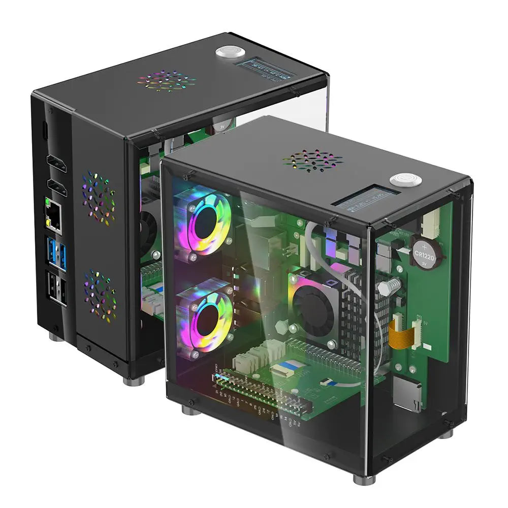 Elecrow Mini PC Case w/ 1.3” OLED Screen for Jetson Orin Nano