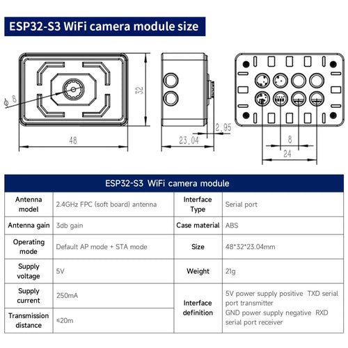 ESP32 WiFi Camera Module (Module + Fix bracket kit)