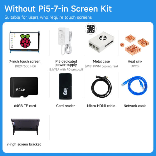 Raspberry Pi 5 board 7-inch Screen Kit (Without Raspberry Pi 5 board)