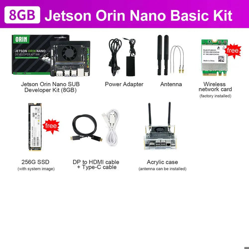 Jetson Orin NANO Development Board SUB Developer Kit with 8GB RAM Based On NVIDIA Core Module for AI Deep Learning(Basic Kit)