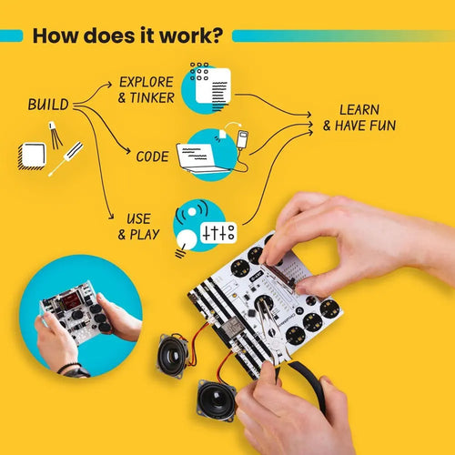 CircuitMess Jay-D - DJ Mixtable Kit, Learn Electronics and Coding STEM Building Toy, Music Education Kit, Solder kit, Science kit for Ages 11 Years and Up