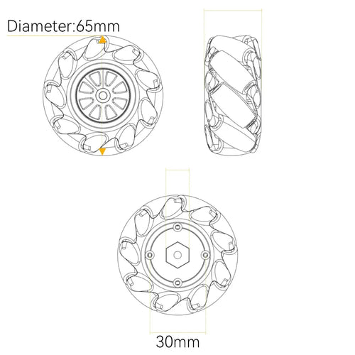 Hiwonder Mecanum Wheel Chassis Car Kit w/ TT Motor, Aluminum Alloy Frame, Smart Car Kit for DIY Robot Car