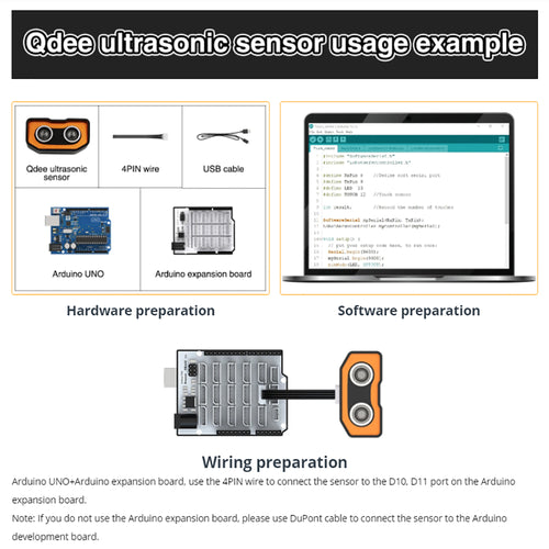 Hiwonder Ultrasonic Module Detection Distance Sensor Compatible w/ Arduino &amp; Micro:bit Programming