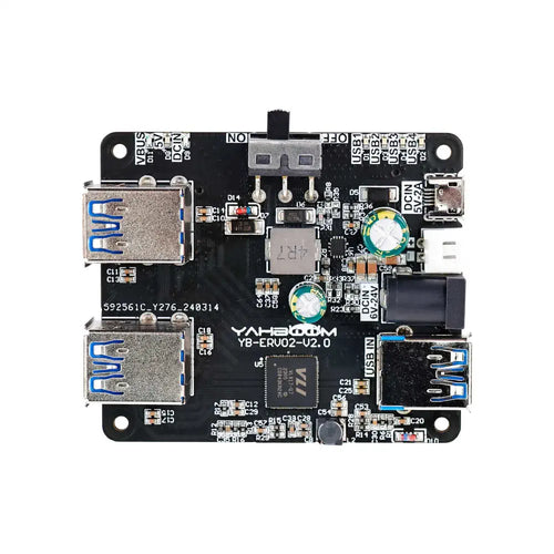 Yahboom USB.0 HUB Expansion Board, 1 to 4 Support, 5A Current, 9-24V Power for Raspberry Pi, Jetson RDK X3