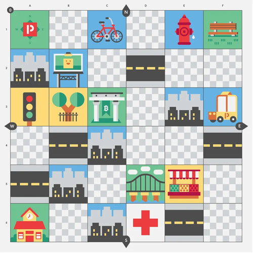 Primo Cubetto Big City Adventure Map Educational Fabric Play Mat, Kids Learning Coding Programming Robot Toy Playmat, Educational Fun Toy for 3+ Years Children