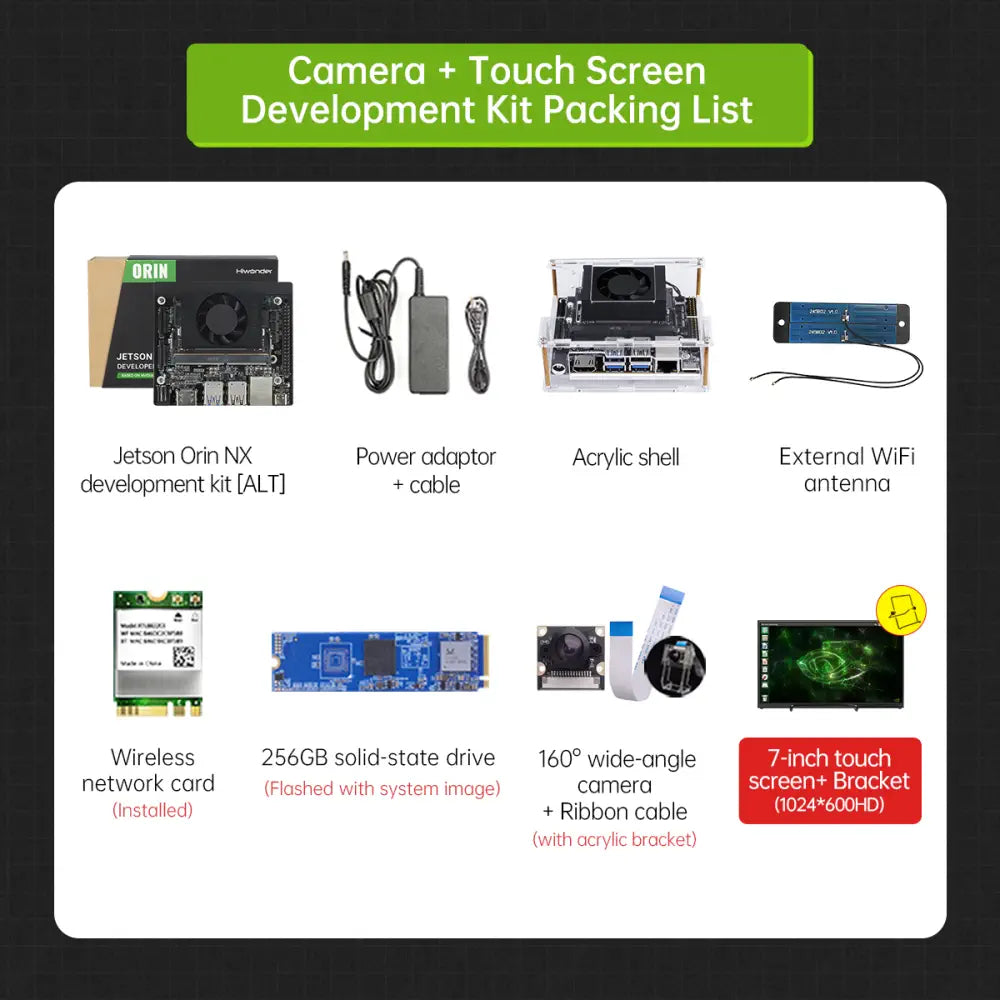 Hiwonder Jetson Orin NX Development Kit 16GB SOM Module (Camera + Touch Screen Development Kit)