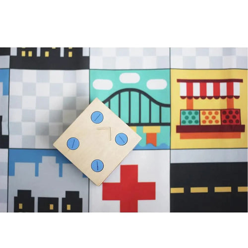 Primo Cubetto Big City Adventure Map Educational Fabric Play Mat, Kids Learning Coding Programming Robot Toy Playmat, Educational Fun Toy for 3+ Years Children