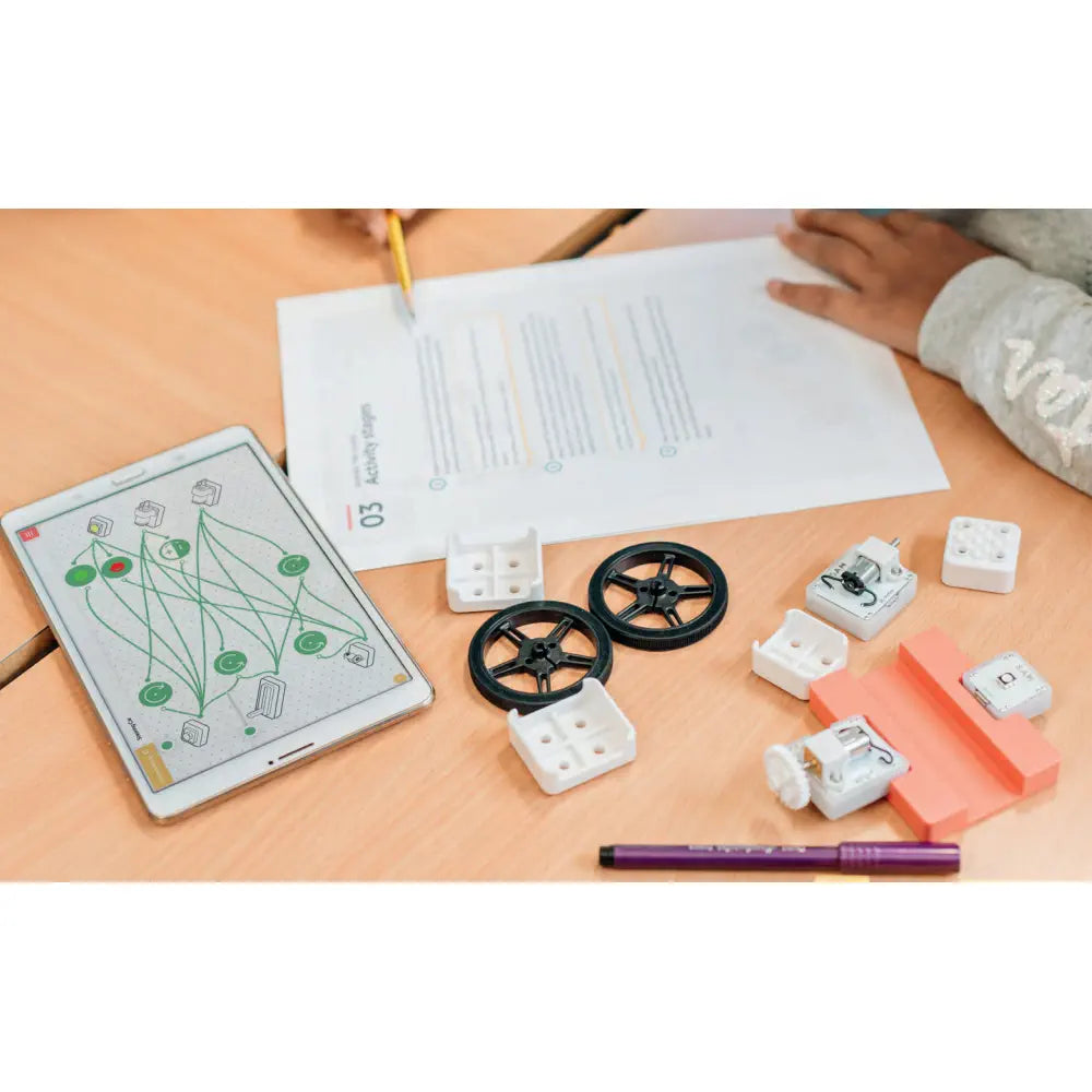 SAM Labs Alpha Kit Coding STEAM Robotics Kit - Bluetooth Sensor Motor Blocks Learning Set - Interactive STEM Coding Kit for Classroom &amp; Home Education | Ages 8+