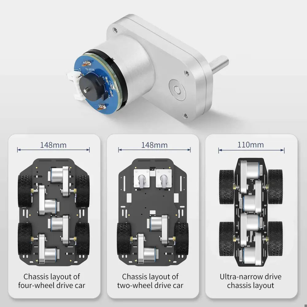 L-type Encoder DC Reduction Motor -Motor + Bracket