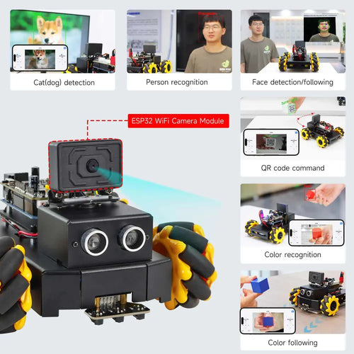 Roboduino V2 AI Vision Car with ESP32 WiFi camera for Arduino UNO