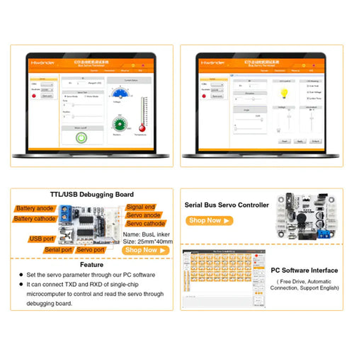 Hiwonder HTD-35H High Voltage Serial Bus Servo 35KG Torque with Three Connectors and Data Feedback